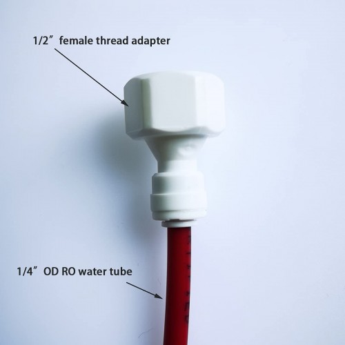 Pipe Connector RO Female Straight 1/2 Inch to 1/4 Inch