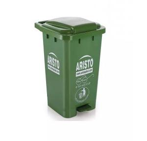 Aristo Waste Bin With Pedal Green Plastic 70 Ltr