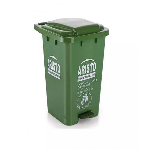 Aristo Waste Bin With Pedal Green Plastic 70 Ltr