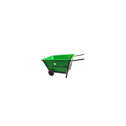 Polywell Wheelbarrow With Lid With MS Frame L74xW47.5xH37.5 CM Green Plastic 100 Ltr Approx