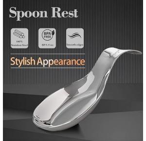 Ladle Holder Stainless Steel Spoon Rest Spatula 21.5 cm Long 1Pc
