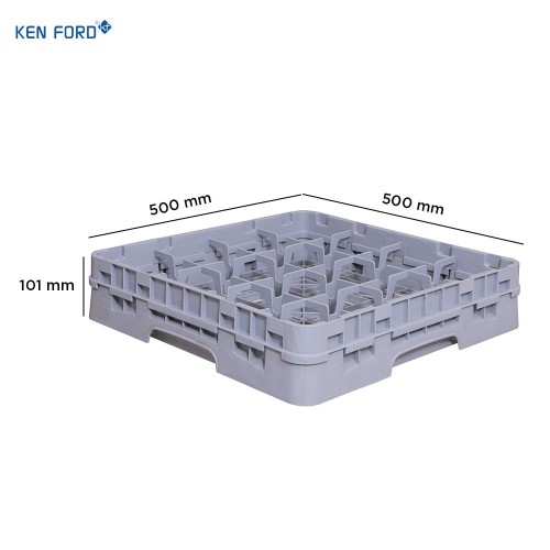 Kenford Glass Rack Base BR-0116 16 Compartment 500 x 500 x 101 mm