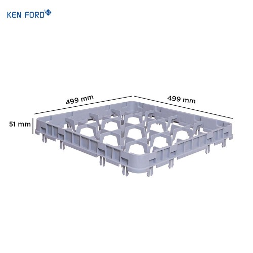 Kenford Glass Rack Extender ET-16 16 Compartment 499 X 499 X 51 mm