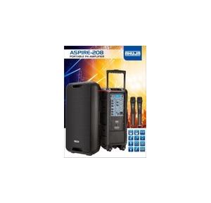 Ahuja Speaker Portable Aspire 208 With Bluetooth, USB, Recording and 2 Wireless Mic, And Built-In Battery Backup