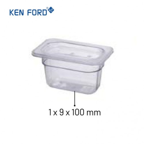 Kenford GN Pans GN-19100 Trans. Plastic 1/9x100 MM Size 0.85 Ltr