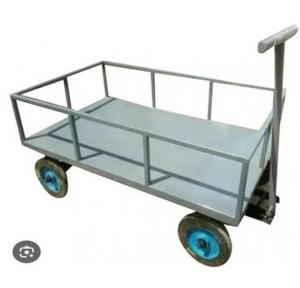 Platform Trolley With Side Railing of 1 Feet in Height Wheel Size 8x2 Inch With Power Coated Weight Capacity 300 Kg Heavy Duty Dimensions L48xW36xH30 Inch