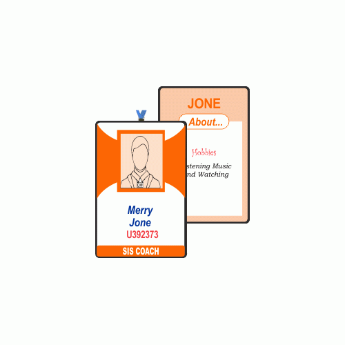 Temporary ID Card With Digital print & Card Pouch With Ribbon Size Standard