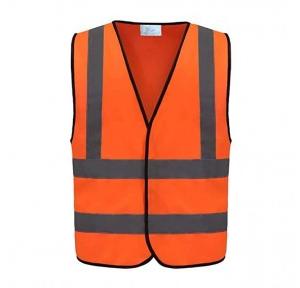 Safety Jacket Polyester Hi-Visibility 220 GSM With 2 Inch 3M Reflective Strip & Printing Logo Color Orange Without Pockets