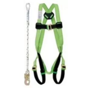 Karam Safety Belt KI-01 Full Body Harness For Construction With 2 Adjustment & 1 Attachment Points Colour Green