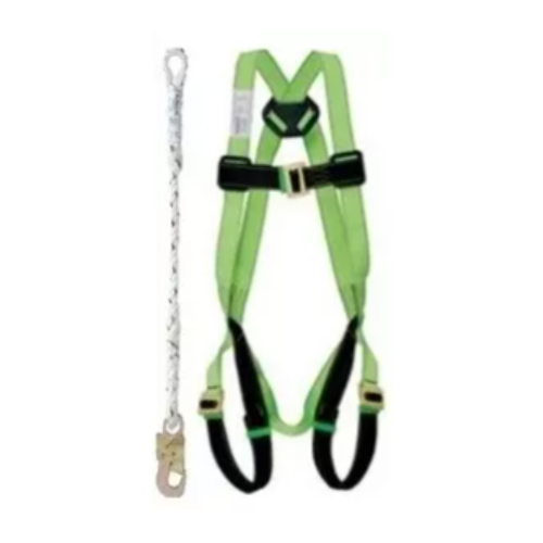 Karam Safety Belt KI-01 Full Body Harness For Construction With 2 Adjustment & 1 Attachment Points Colour Green