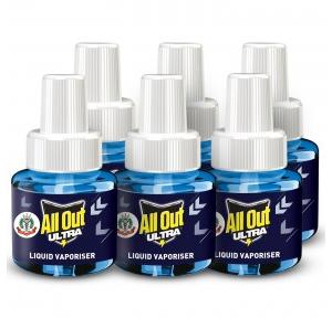 All Out Mosquito Repellent Ultra Refill Faster Action (45 mL each)   Pack of 6