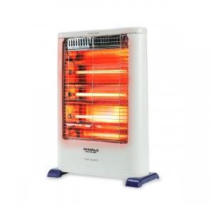 Maharaja Whiteline Room Heater Lava Quartz Adjustable 3 Quartz Heating Elements 1200 Watt White