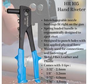 Taparia Riveter HR 105 28x11x3 CM 1A With 4 Tips 2.4 MM, 3.2 MM, 4.0 MM, 4.8 MM