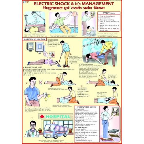 Chart Electric Shock And It's Treatment Size 50x70 cm