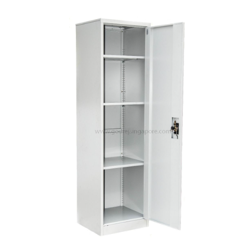 Cabinet Single Door Metal RS Size W505xH1830xD460 MM Color Grey Coating Epoxy Powder Coated Material Thickness 0.6 MM Shelves 6 Loading Capacity Shelf 30 Kg Number of Keys to Lock 3