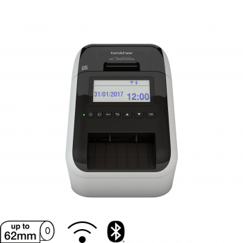 Brother Label Printer QL-820NWB Professional High-Speed Wireless Printing Dual-Color Output Auto Cutter USB/Wi-Fi/Bluetooth Connectivity 300x600 DPI Mobile and PC Compatible