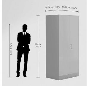 Godrej Almirah Interio Slimline 2-Door Steel, Cupboard For Clothes Royal Ivory