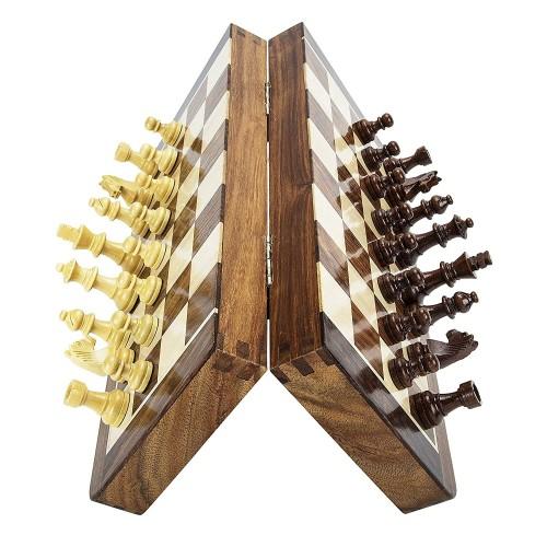 Chess Board Wooden Foldable Non Magneic Size 12 x 12 Inche