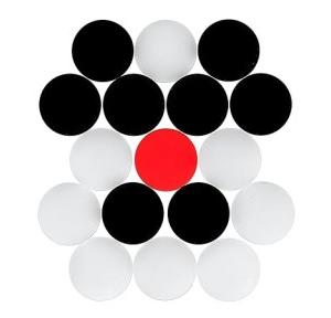 Carrom Coins Set Sheet Material 19 Pcs Set 9 Black, 9 White, and 1 Red