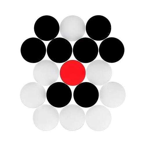 Carrom Coins Set Sheet Material 19 Pcs Set 9 Black, 9 White, and 1 Red