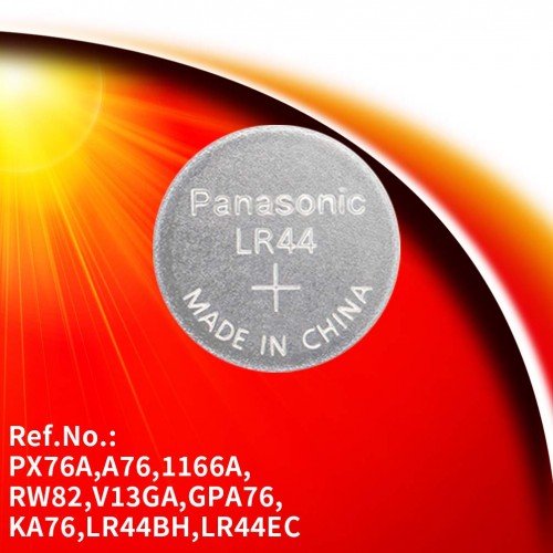Panasonic Alkaline Coin LR44 Battery 1.5V Capacity 150