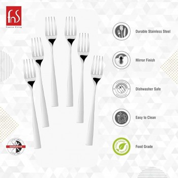 FnS Dinner Fork SLDF06H  Slimline Mirror Finish Colour - Silver Stainless Steel 20L x 2W CM Pack of 6