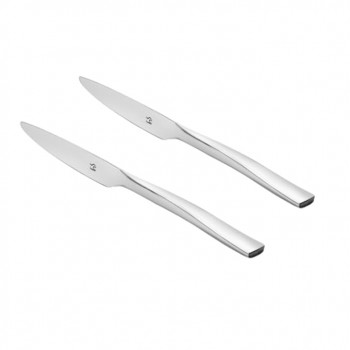 FnS Dinner Knife SLDK02H Slimline Colour - Silver Mirror Finish Stainless Steel 21 CM Pack of 2
