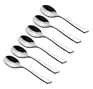 FnS Coffee Spoon SLCS06H Slimline Mirror Finish Colour - Silver Stainless Steel 15L x 5W CM Pack of 6