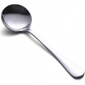 FnS Soup Spoon SLMS06H Slimline Mirror Finish Colour - Silver Stainless Steel 18.3L x 4.8W CM Pack of 6