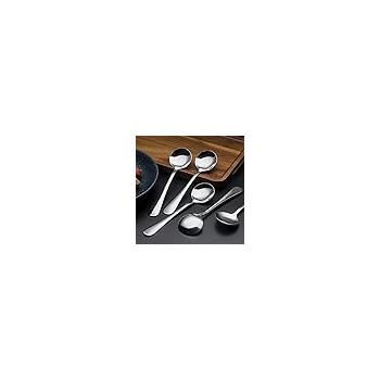 FnS Soup Spoon SLMS06H Slimline Mirror Finish Colour - Silver Stainless Steel 18.3L x 4.8W CM Pack of 6