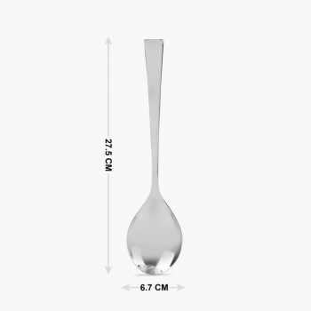 FnS Veg. Serving Spoon SLVSL01H Slimline Mirror Finish Colour - Silver Large Stainless Steel 27.5L x 6.7W CM