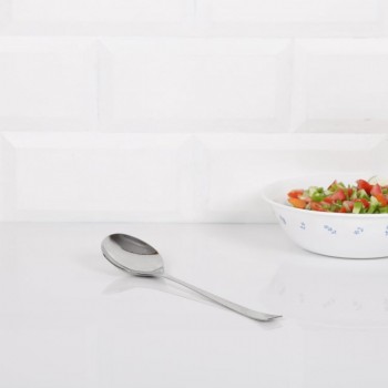 FnS Veg. Serving Spoon SLVSL01H Slimline Mirror Finish Colour - Silver Large Stainless Steel 27.5L x 6.7W CM