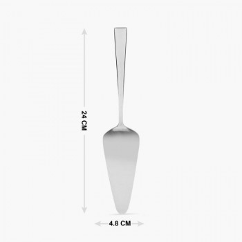 FnS Cake Server Spoon SLCRS01H Slimline Mirror Finish Colour - Silver Large Stainless Steel 24L x 4.8W CM