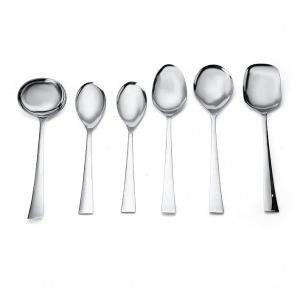 FnS Serving Set SLST06 Slimline Mirror Finish Colour - Silver Pack M Stainless Steel 20L x 10W CM Pack of 6
