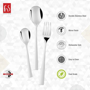 FnS Spoon Set SLST18A Slimline Mirror Finish Colour - Silver Stainless Steel 19 CM Pack of 18