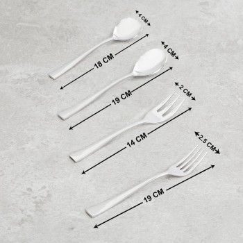 FnS Spoon Set SLST90 Slimline 90 Pcs Set Leatherette Box Mirror Finish Colour - Silver Stainless Steel 28L x 7W CM