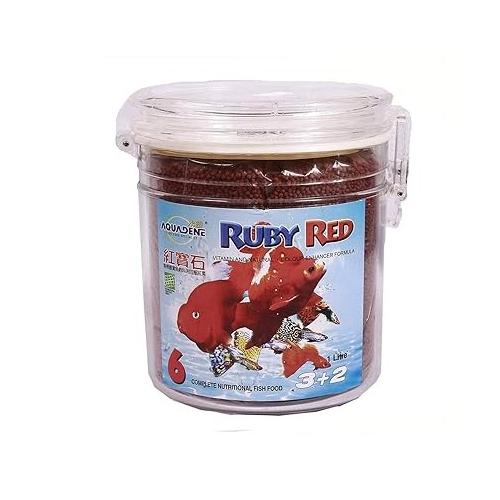 Jainsons Fish Food All Life Stages Aquadene Pellet Ruby Red Complete Nutritional Fish Food 500gm (1 Ltr)