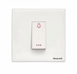 Honeywell Switch DW504SCW Blenze Plus 6A Bell Push 2Module Synthetic Chalk White