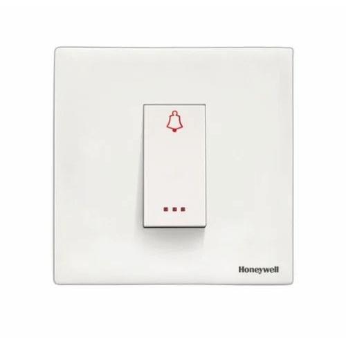 Honeywell Switch DW504SCW Blenze Plus 6A Bell Push 2Module Synthetic Chalk White