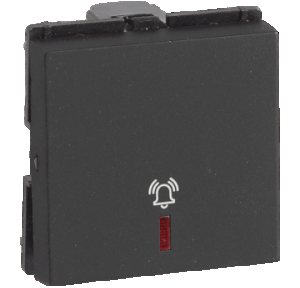 Honeywell Bell Push Switch HW504BLK Horizon 6A With Indicator 2M Finish : Jet Black