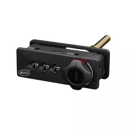 Ebco Lock P-CLP3-18R-BL 3 Digit Combination Pedestal Type Right Black Finish For 16-20 MM Door Thickness