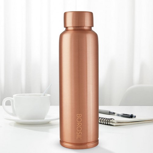 Borosil Bottle ECO Leak Proof Cap 26x8x8 CM 360 Gram 1 Ltr Copper