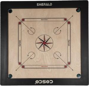 Cosco Carrom Board Emerald 35 Inch Carrom Play Area 29 x 29 inches 10mm Plywood. Frame Size 3 x 1.5 Inches.With Carrom Coins & Striker