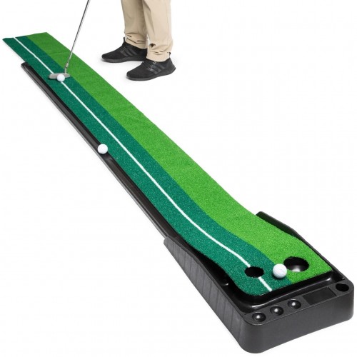 Abco Tech Golf Putting Portable Mat Indoor With Auto Ball Function Mini Training Aid, Game Bonus Balls Green Synthetic Rubber Foldable  Floor Width ?11.8 Inches 3.2 Kg