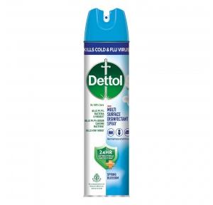 Dettol Sanitizer Spray Disinfectant Bottle Kills 99.9% Germs & Viruses Germ Kill on Hard and Soft Surfaces (Spring Blossom 225ml)