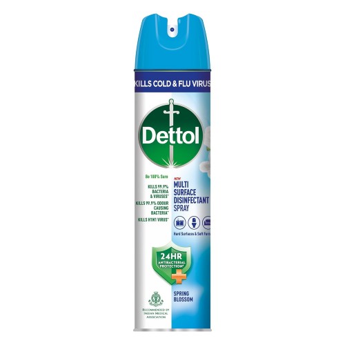 Dettol Sanitizer Spray Disinfectant Bottle Kills 99.9% Germs & Viruses Germ Kill on Hard and Soft Surfaces (Spring Blossom 225ml)