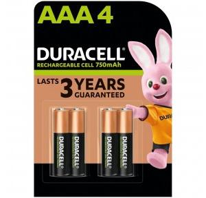 Duracell Rechargeable Batteries AAA 1.5V 750Ah Pack of 4
