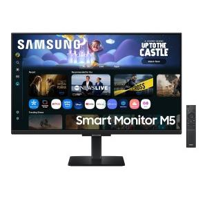 Samsung Monitor Smart 27 Inch M5 With Smart TV Experience FHD 1920x1080 Screen Mirroring IPS Panel TV Plus Speakers Adaptive Sound Wi-Fi HDMI Bluetooth LS27FM500EWXXL Black