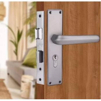 Godrej Door Handle Set 3321 Popular Mortise NEH 20 240mm 2C Matte Black Nickel