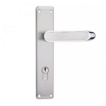 Godrej Door Handle Set 8689 Popular Mortise NEH 21 200mm 1CK (70 mm Cylinder) Satin Steel